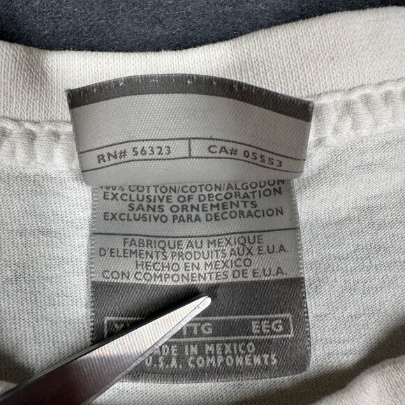 VTG 2002 Nike Mens XXL White Mini Swoosh Basic Cotton T-Shirt Short Sleeves Crew - Picture 7 of 10